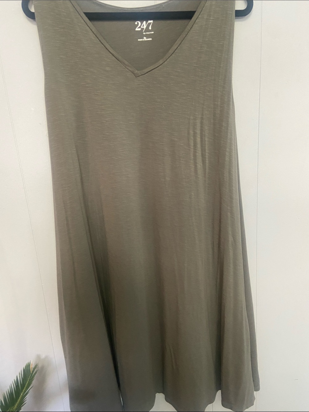 24/7 by Maurices Olive V-Neck dress- Size 3x